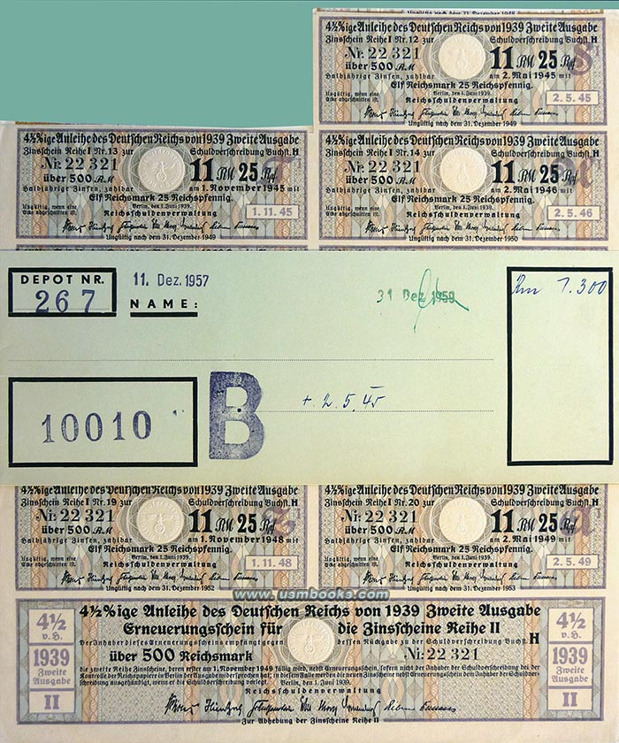 Nazi bearer bond coupon