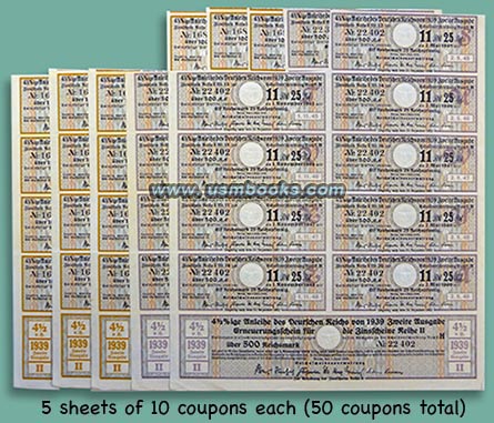original 1939 Nazi debt bond coupon