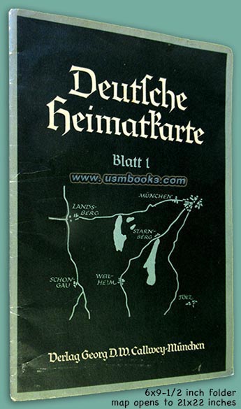Deutsche Heimatkarte Blatt 1, Verlag Georg D.W. Callwey Muenchen, 1938