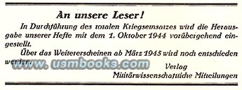 September 1944 Militrwissenschaftliche Mitteilungen