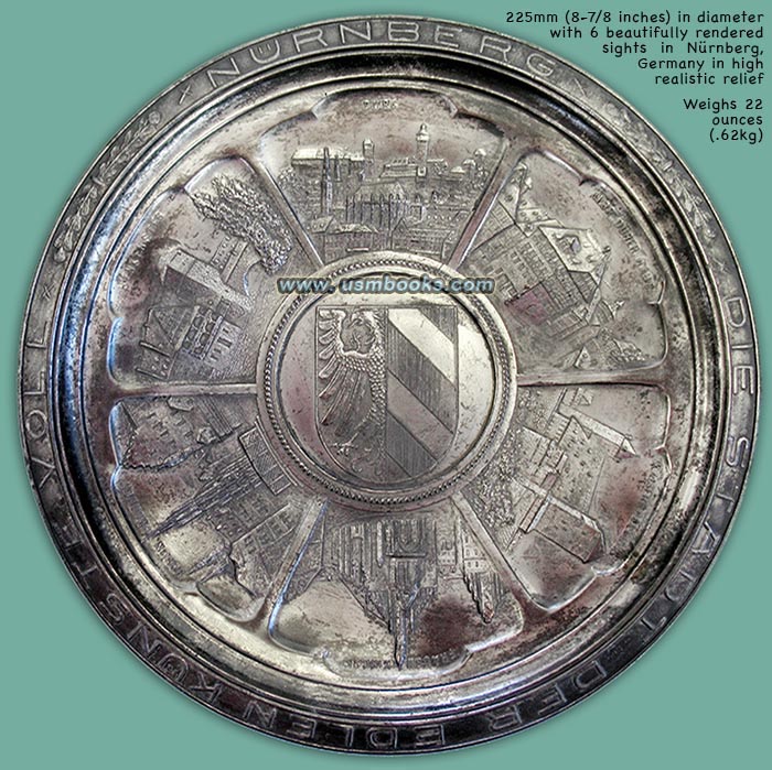 Nazi pewter plate NÜRNBERG - DIE STADT DER EDLEN KÜNSTE VOLL