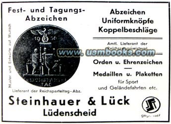 Nazi medals, buttons, pins made in Ludenscheid, Steinhauer & Lueck