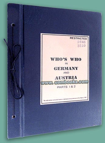 Whos Who in Germany and Austria, 31 March 1945